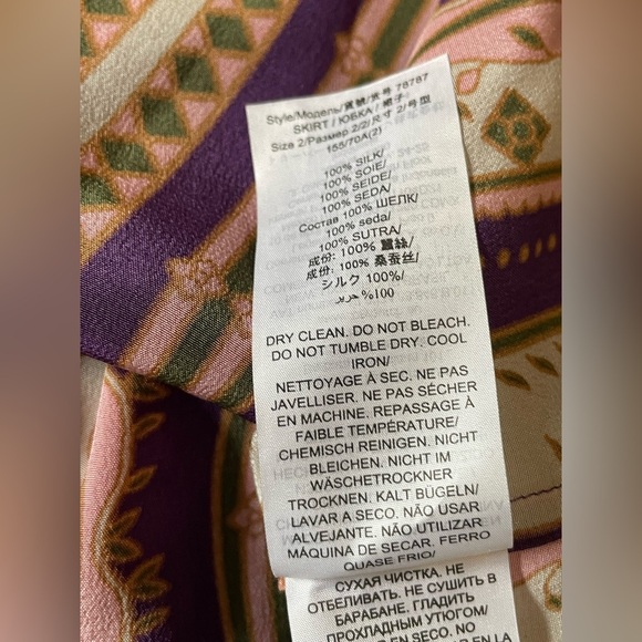 NWT Tory Burch silk burnout pleated skirt - Picture 6 of 10